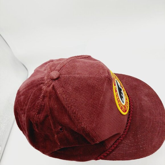 Algoma Central Railway Corduroy Red Hat SnapBack Hat Cap Rope Vintage - Picture 7 of 7